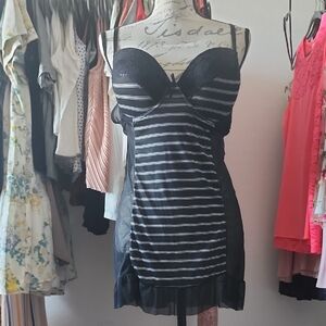 Black and White Striped Women's Lingerie